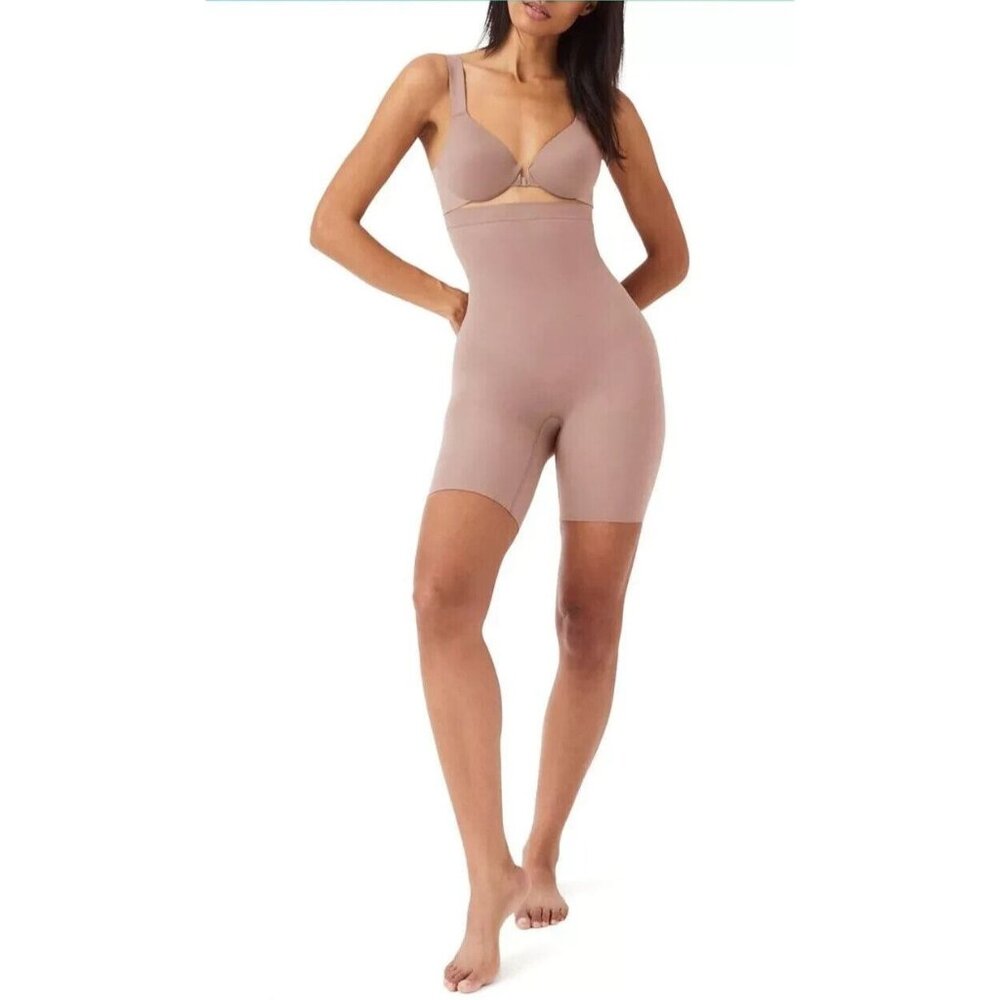 SPANX Power Shorts Large Cafe Au Lait -Shaper Short-Seamless (Open Box)